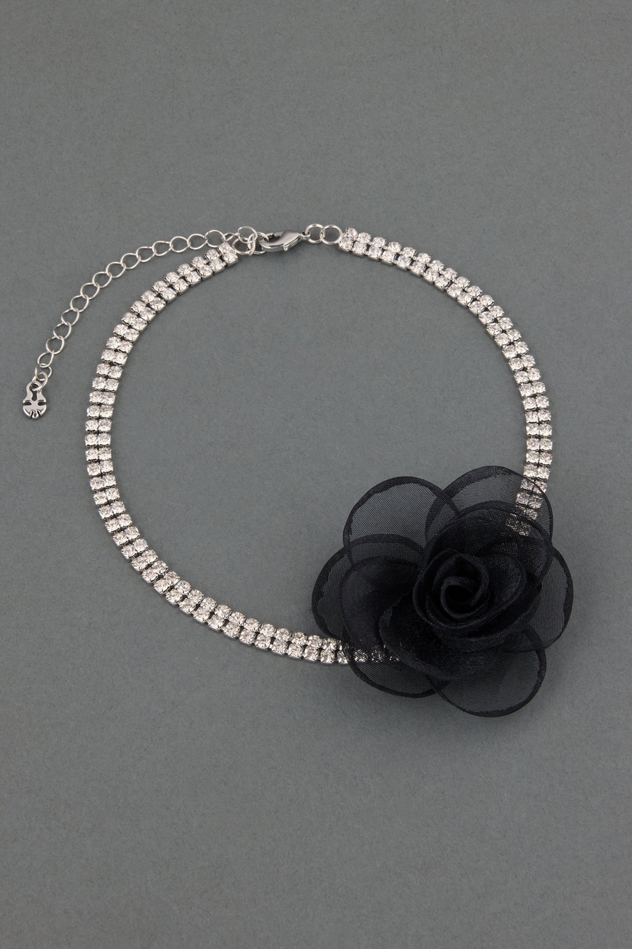 rhinestone rosette choker